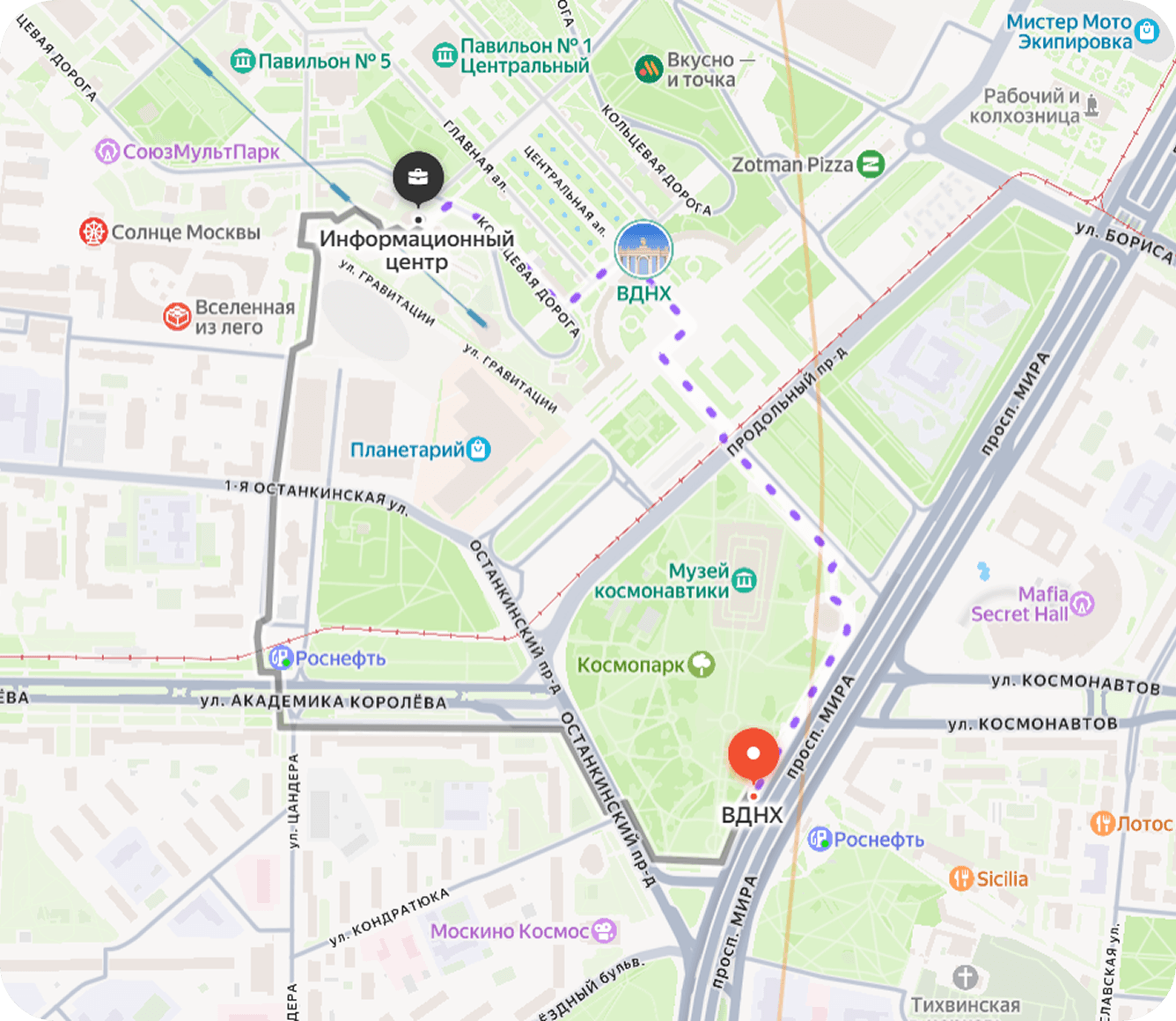 Местоположение парка Орион на карте